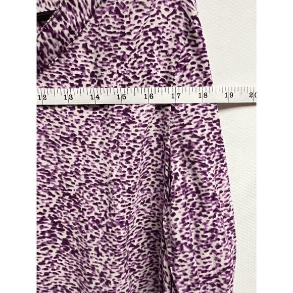 The Limited Womens Popover Long Sleeve tunic Blouse Purple white Size Medium - Picture 4 of 7